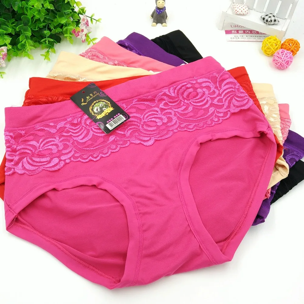 

10Pcs/lot ropa interior femenina Milk Silk Lace Underwears Women Panties Plus Size XXXL High waist lingerie women's briefs