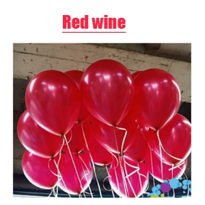 Red wine 100 шт./лот воздушные шары ко дню рождения аксессуары 10 дюймов латексный воздушный шар детские большие красные синие шарики для свадьбы надувные вечерние шары - Цвет: Red wine