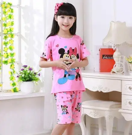 boys and girls fashion Sleepwear children's giftsNew Arrival Children's short-sleeved shorts suit cartoon cute pajamas - Цвет: style 16