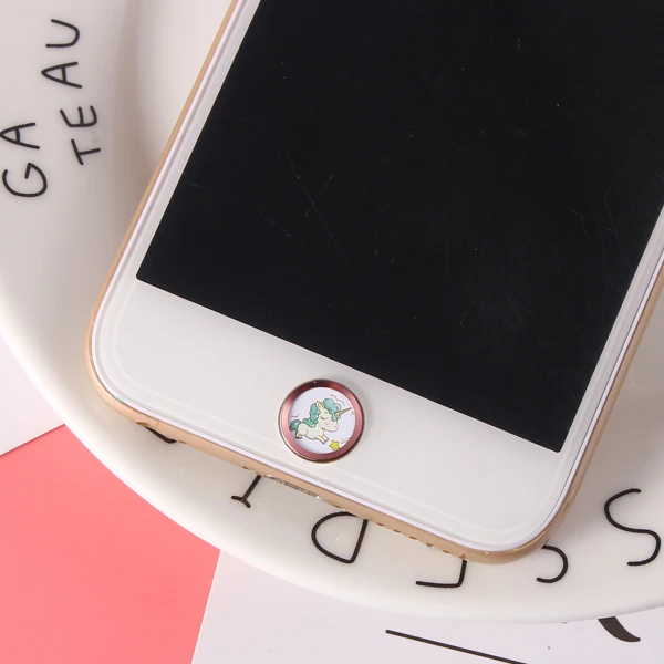 1 Мультяшный милый Единорог Touch ID Home кнопка наклейка для iPhone 8 7 6S Plus 5s SE 5C для iPad Air 2 Mini 4 панель дверного замка для отпечатка пальца - Цвет: 1