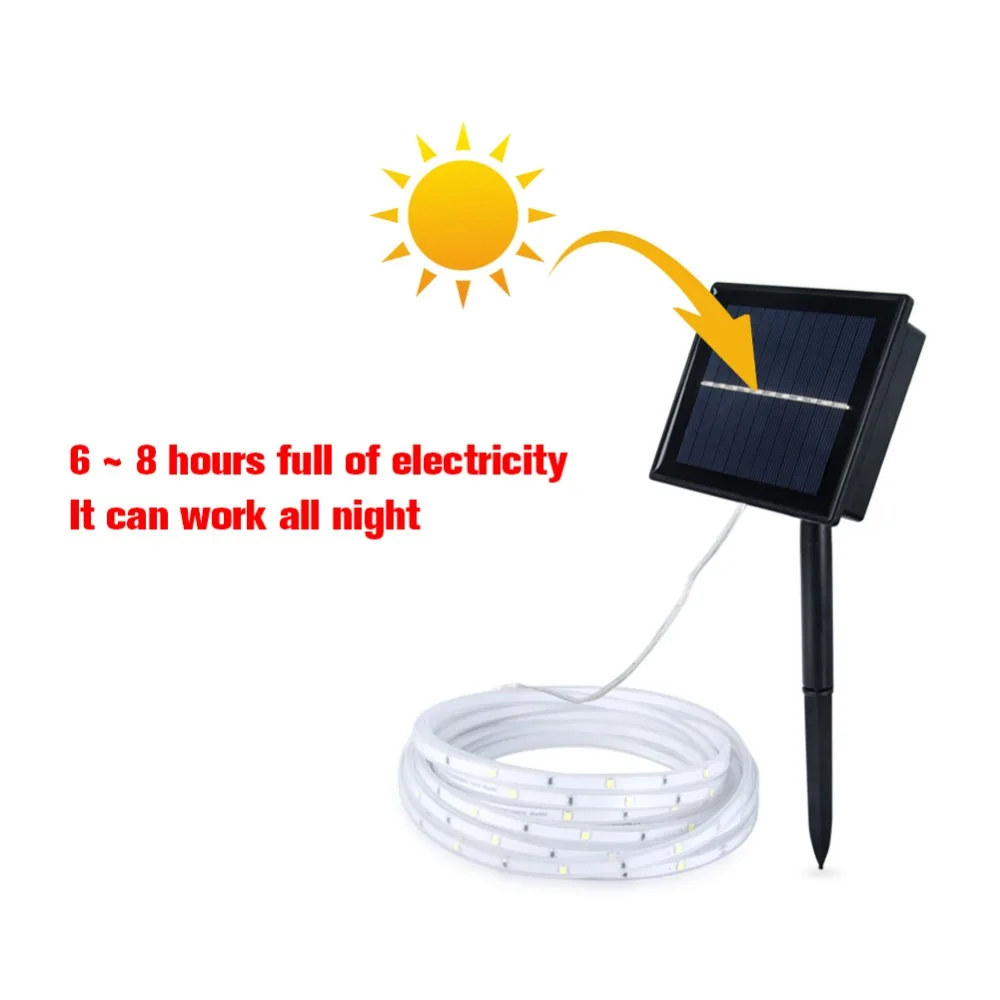 Светодиодная лента на солнечной батарее наружная RGB водонепроницаемая 2835SMD 100