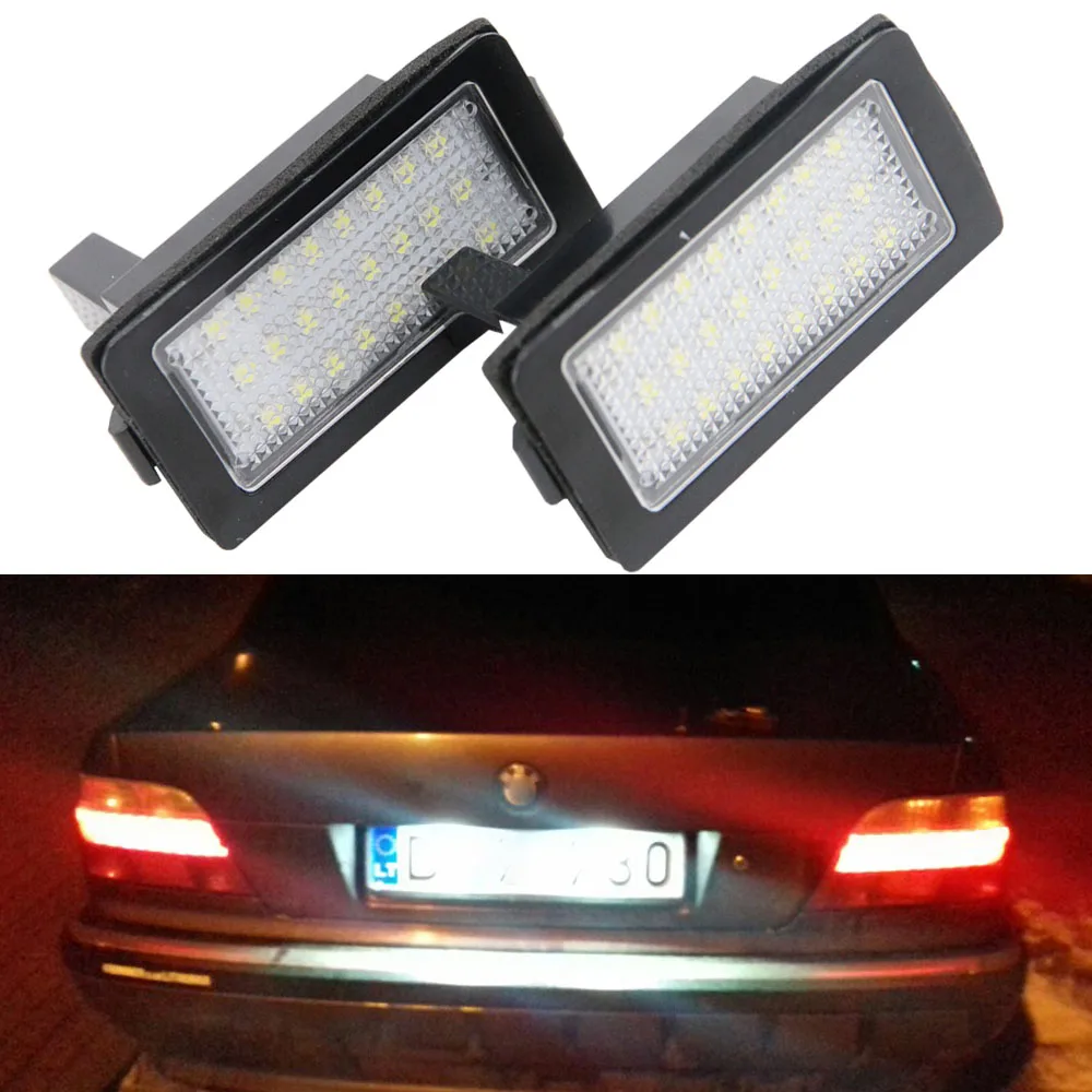 2 x LED License Number Plate Lamps OBC Error Free Light For BMW E38 7 Series 728i 730i 730d 740i 740d 740iL 750i 750iL 1995-2001