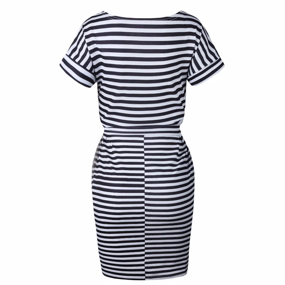 

O-Neck Short Sleeve Black Slim Dress Summer 2019 Elegant Women Dress Lace Up Women Clothes Fashion Dresses Sexy Women Vestidos