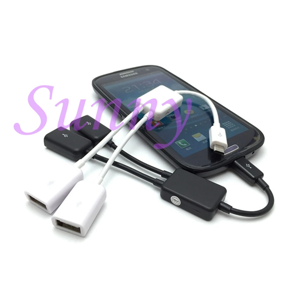 Микро USB кабель с переходником типа папа на 2 порта мама поддержкой OTG|usb male cable|usb a