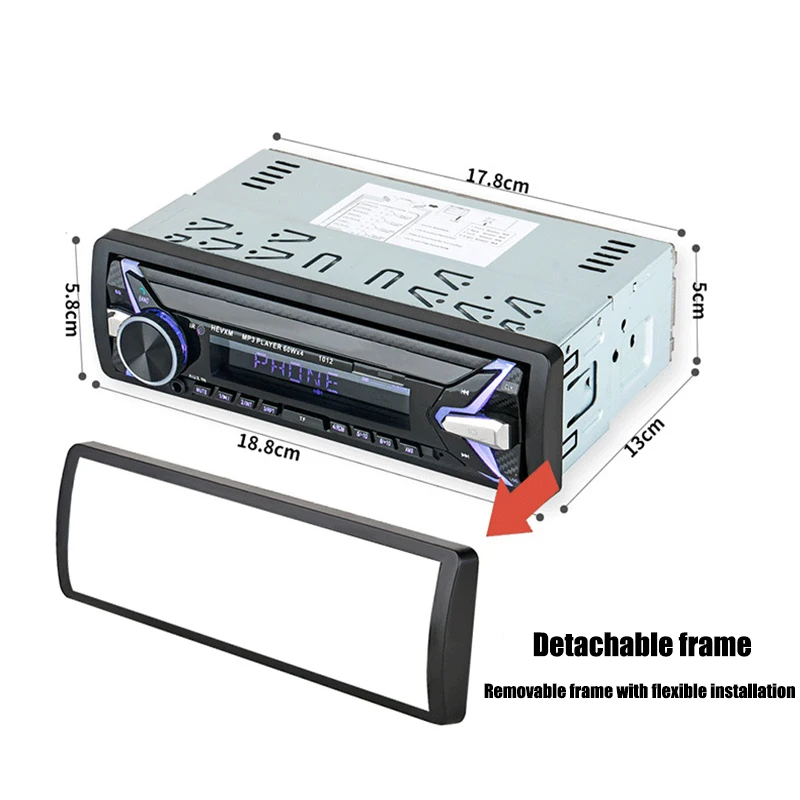 Одноместная Автомагнитола 1 DIN стерео с Bluetooth Автомобильный MP3 плеер