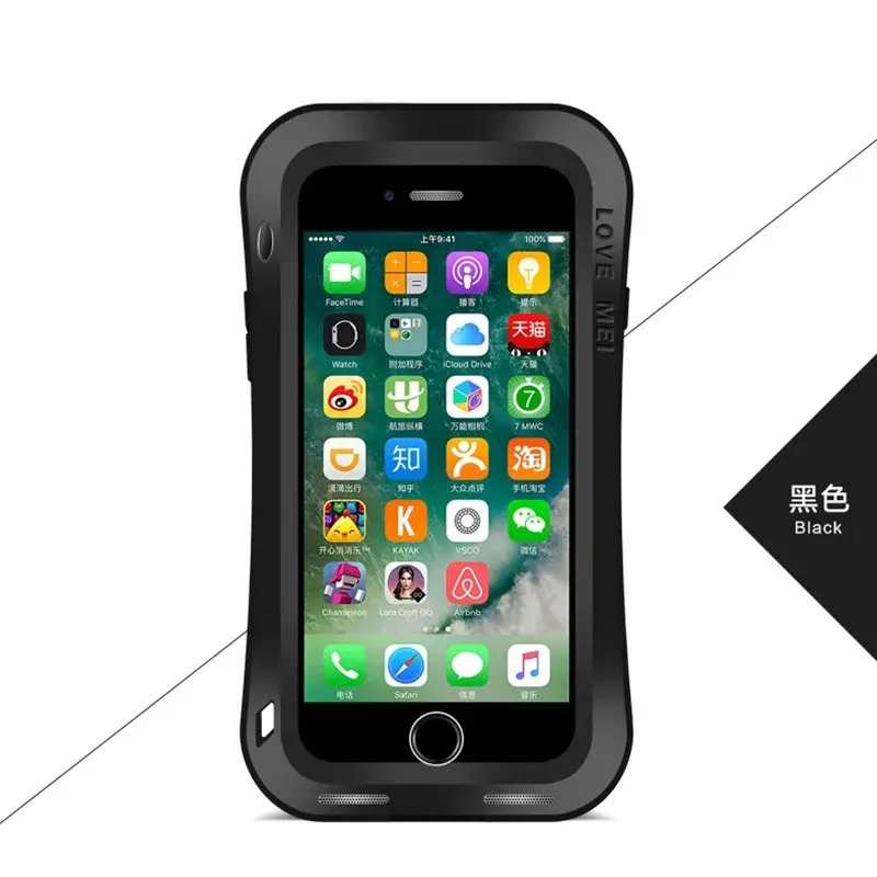 Powerful Shockproof Water Resistant Dust Proof Metal Alu Phone Protective Housing Case Cover for iPhone 7 Plus 4.7&quot 5.5 inch |