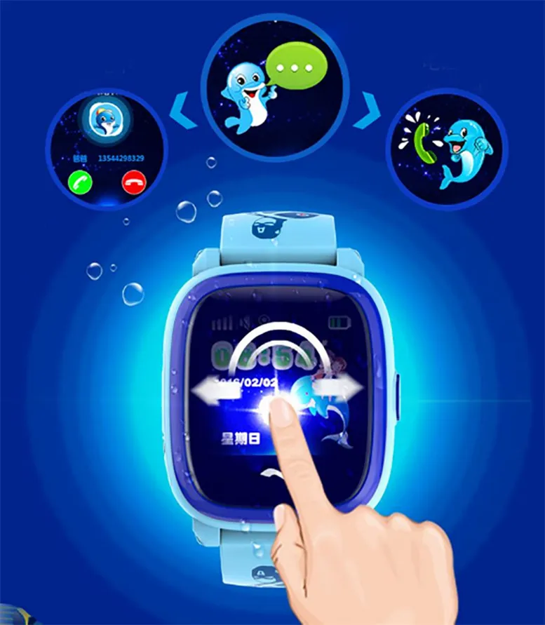 Детские Смарт-часы DF25 с gps-телефоном, детские часы для плавания, IP67, водонепроницаемые, SOS устройство определения местоположения, трекер для детей, безопасный, анти-потерянный монитор
