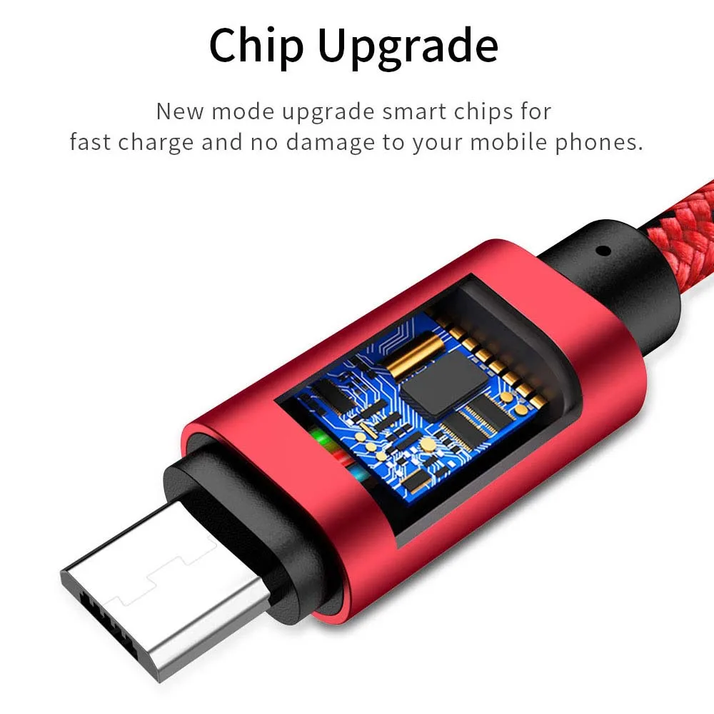 Кабель Micro Usb для быстрой зарядки Android кабель и синхронизации данных Samsung A7 S7 Redmi Note