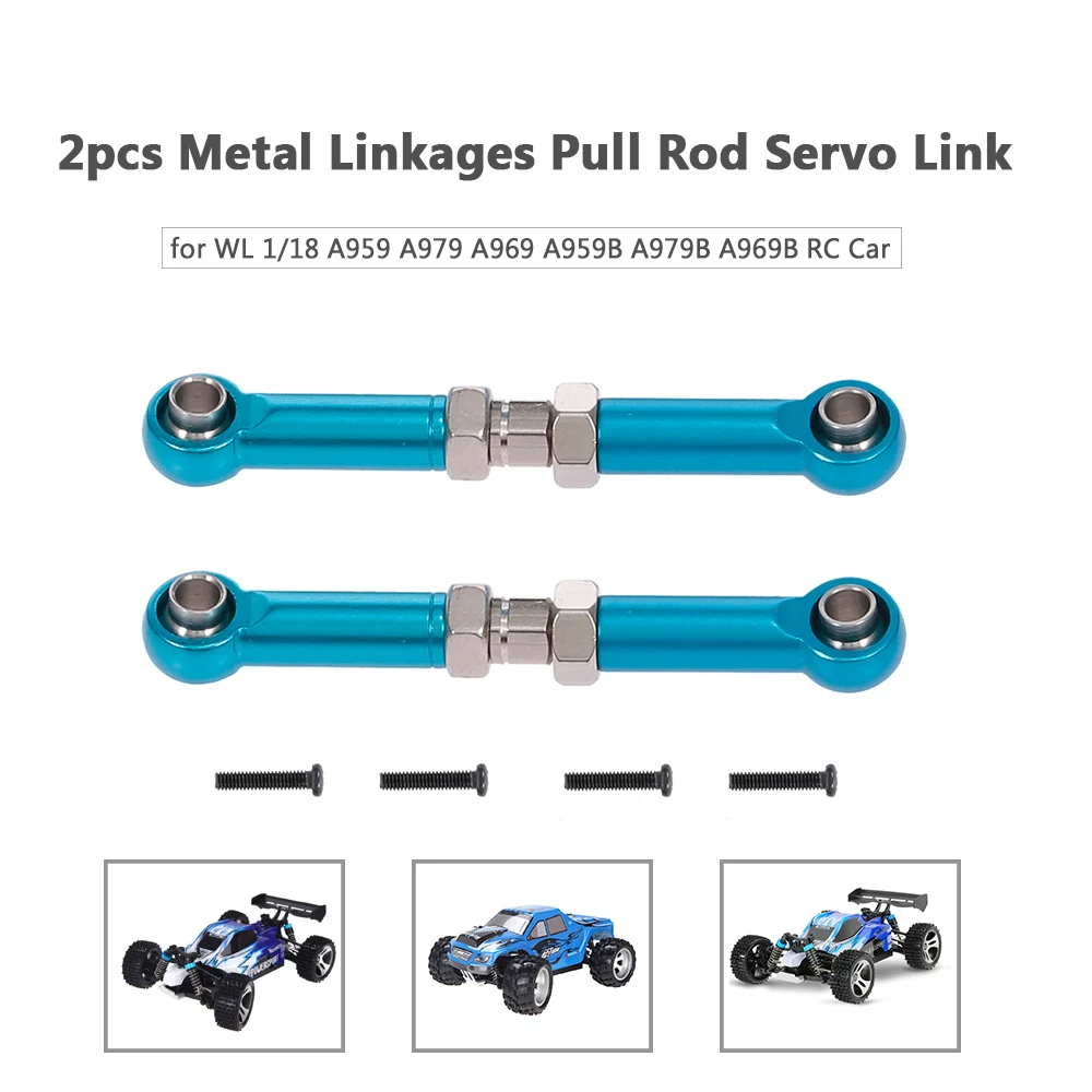 2 шт. тяги тяга сервопривод металлические/4 шестигранные гайки для WL 1/18 A959 A979 A969 A959B
