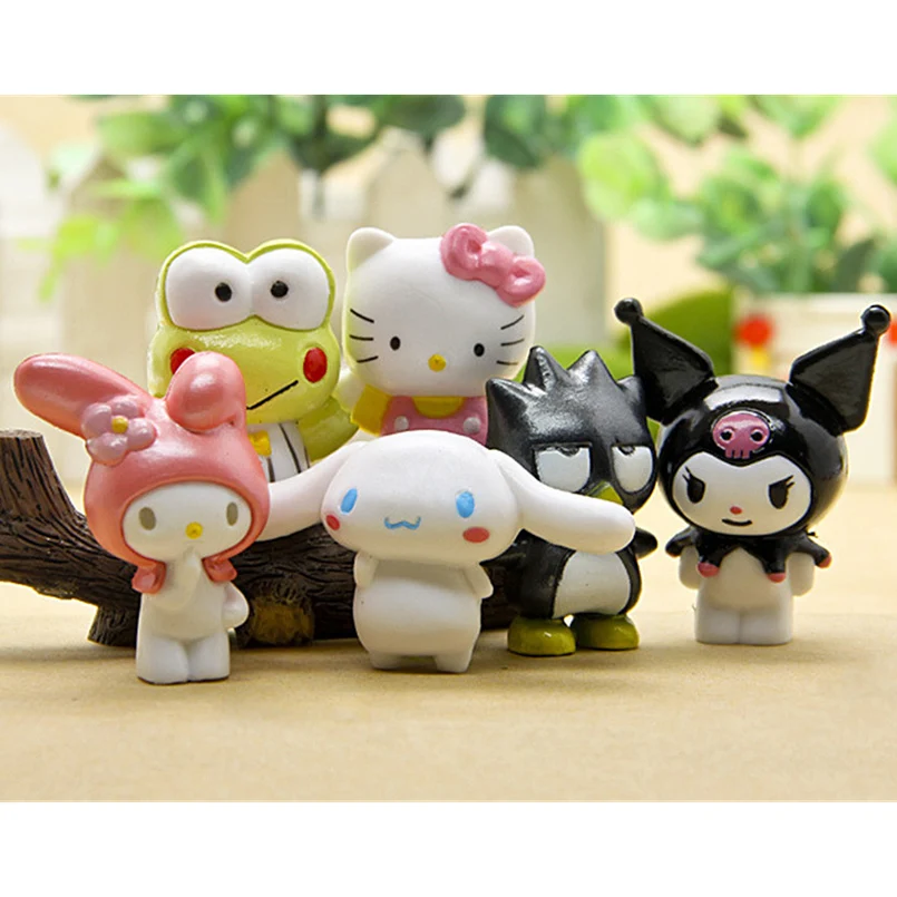 6 шт./компл. Kawaii Baby KT Cat Детские игрушки на день рождения Рождественский подарок мультфильм DIY Хелло Китти кукла модель фигурки