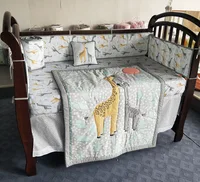 8PCS Baby Bedding Set Crib Bedding Accessories Girls and Boys Cot Set juego de cama,(4bumper+bed cover+bed skirt+duvet+pillow)