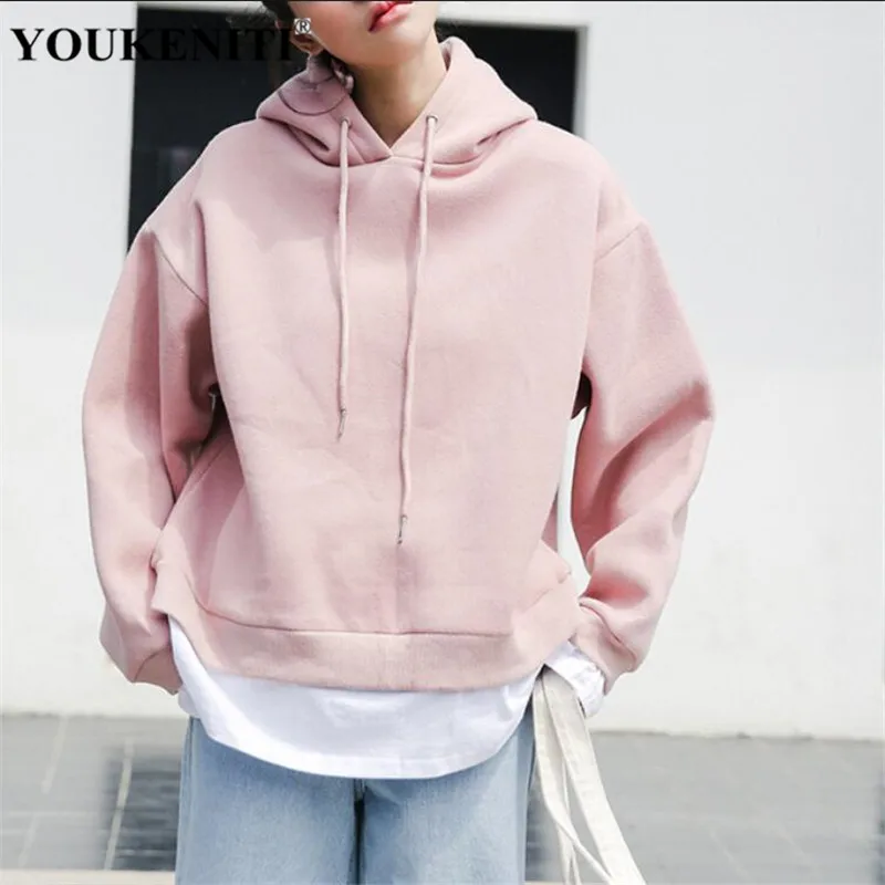 Youkeniti осень зима Новый sewtshirt для Для женщин элегантный дизайн одноцветное
