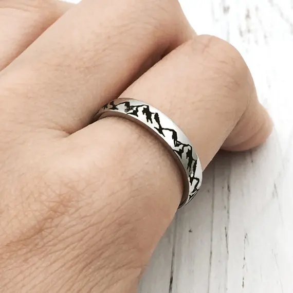 Кольцо из нержавеющей стали для горного хребта кольцо в форме гор браслет