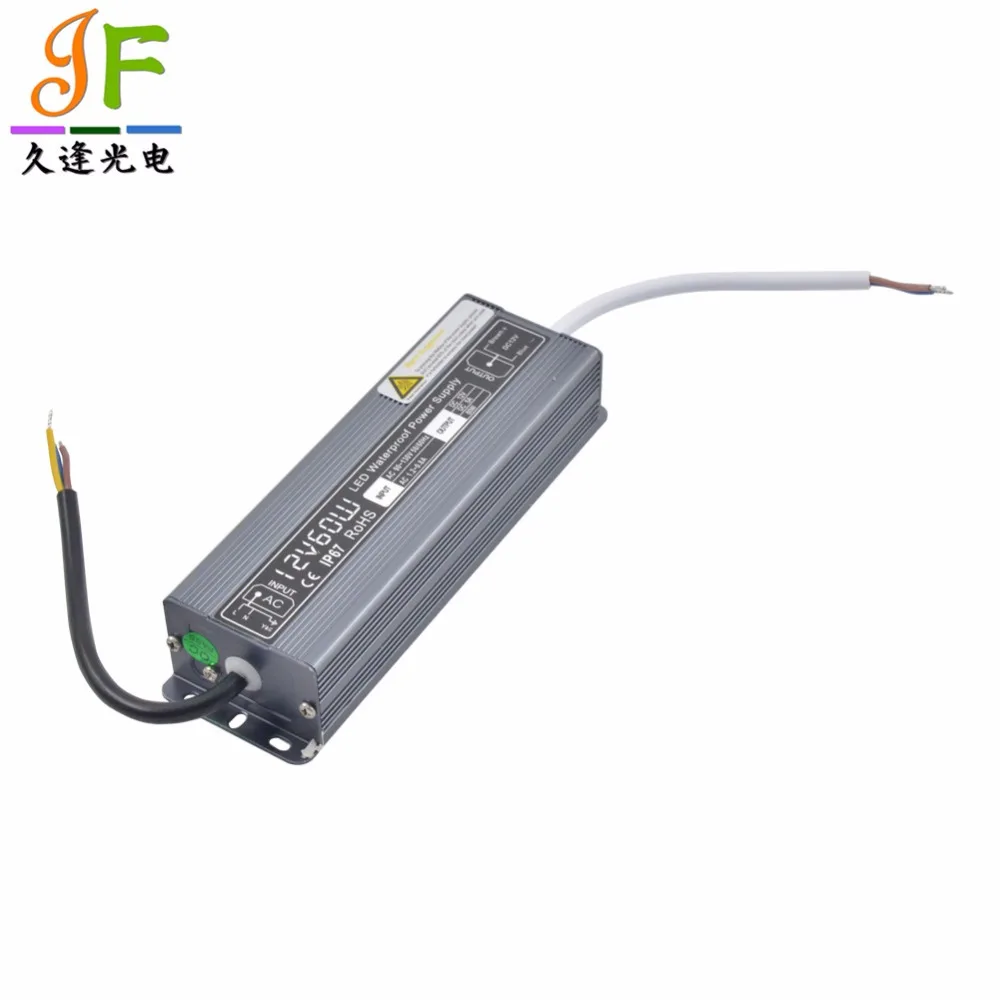 1 шт. AC90 ~ 130 в/170 250 В до DC12V 60 Вт 5A IP67 Водонепроницаемый Светодиодный драйвер питания