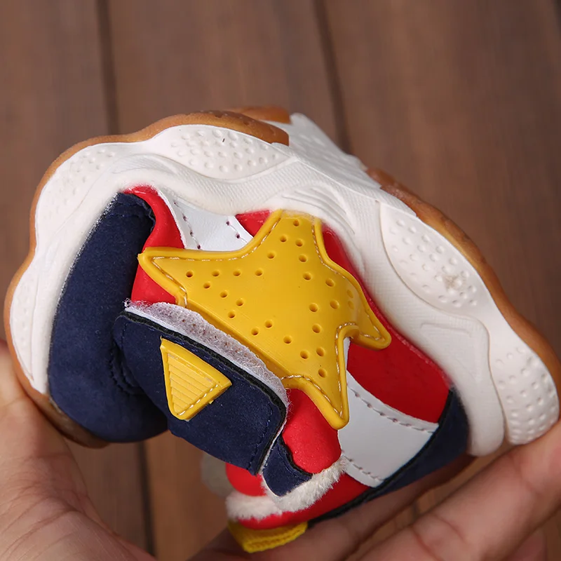 2019 Spring Autumn Cotton Boys Girls Casual Shoes PU Leather Thicken Children Snow Boots Waterproof Kids Sneakers With Fur | Детская