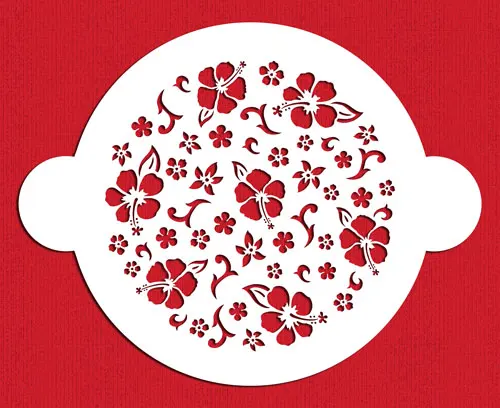 Аэрограф трафарет для украшения торта гибискуса Круглый 6 &quotДиам Торт