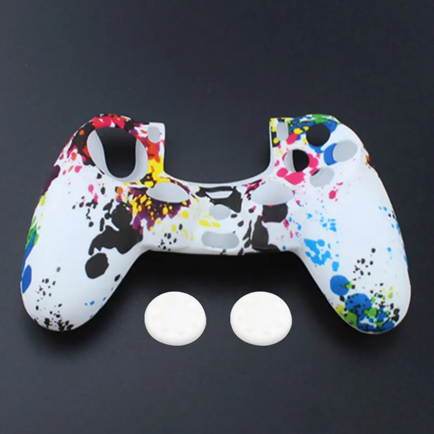 YuXi мягкий силиконовый резиновый чехол для Play Station Dualshock 4 PS4 DS4 Pro тонкий контроллер кожи+ ДЖОЙСТИК ручки крышки - Цвет: J