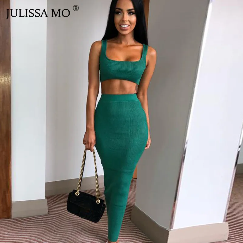 Женский комплект из двух предметов JULISSA MO трикотажное длинное платье без рукавов