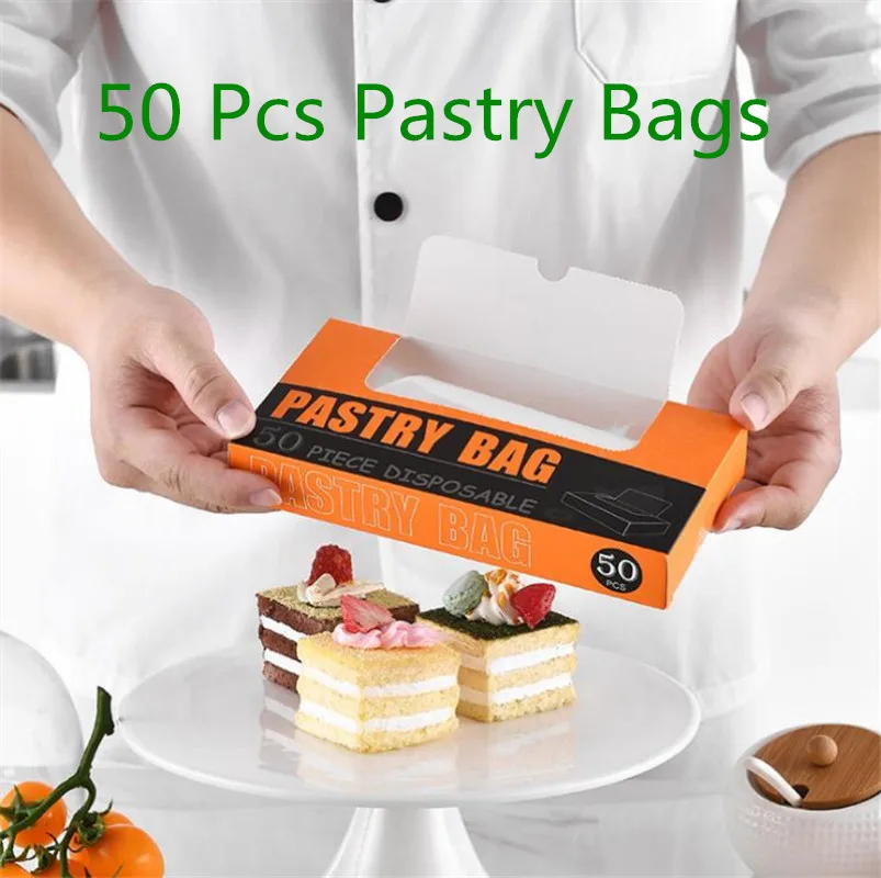 Одноразовая Кондитерская насадка большого размера 50 шт.|Украшения для десертов| |