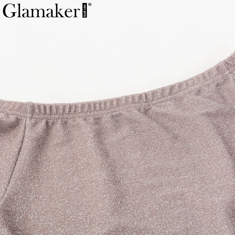 Glamaker, элегантное женское длинное платье с открытыми плечами, черное, с разрезом, сексуальное, высокая талия, макси, женское летнее платье, весна, люрекс, молния, vestido