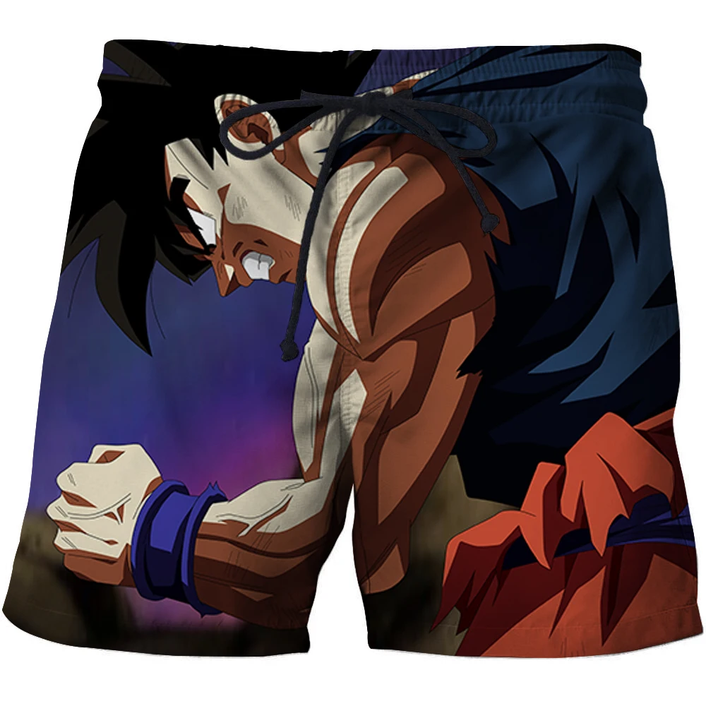 Супер Saiyan3D принт пляжные короткие Косплей Dragon Ball Z Goku мужские шорты штаны из