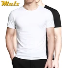 2 шт.лот, летняя мужская футболка, повседневная, хлопковая, базовая, с коротким o-вырезом, однотонная, Мужская футболка, топ, низкая цена, черный, белый, серый, M-3XL