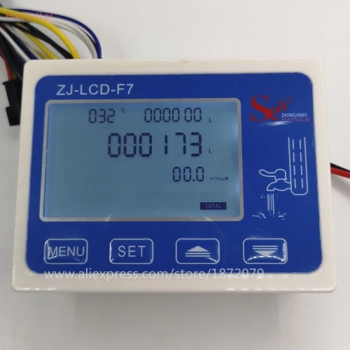 RO фильтр для чистой воды контроллер дисплея ZJ-LCD-F7+ Соленоидный клапан+ переключатель+ Датчик потока+ TDS