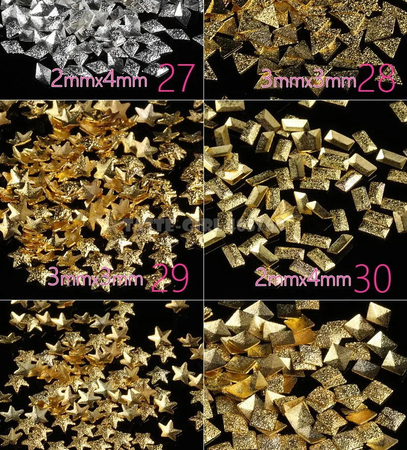 500 шт./упак. матовый цвет серебристый, Золотой 3D прямоугольник Triagnle в форме квадрата в форме звезды с голубыми овальными висячие серьги с металлическими заклепками; Нейл арт драгоценные камни с заклепками украшения