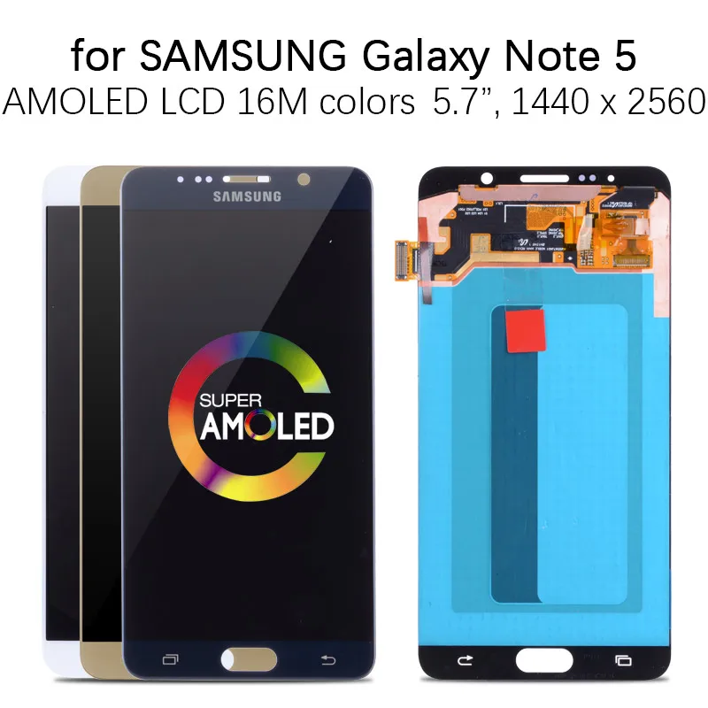 5.7'' Super AMOLED Оригинальный тачскрин дисплей экран для SAMSUNG Galaxy Note 5