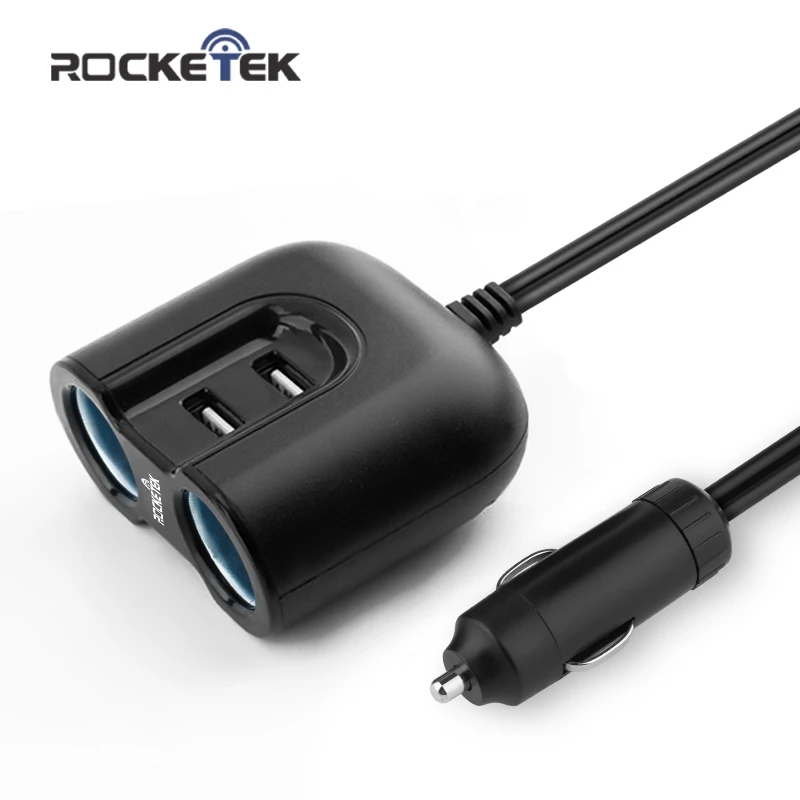 Автомобильное зарядное устройство Rocketek multi usb smart IC 2 USB 3A 2 гнезда прикуривателя аксессуары для Xiaomi LG Автомобильное зарядное устройство