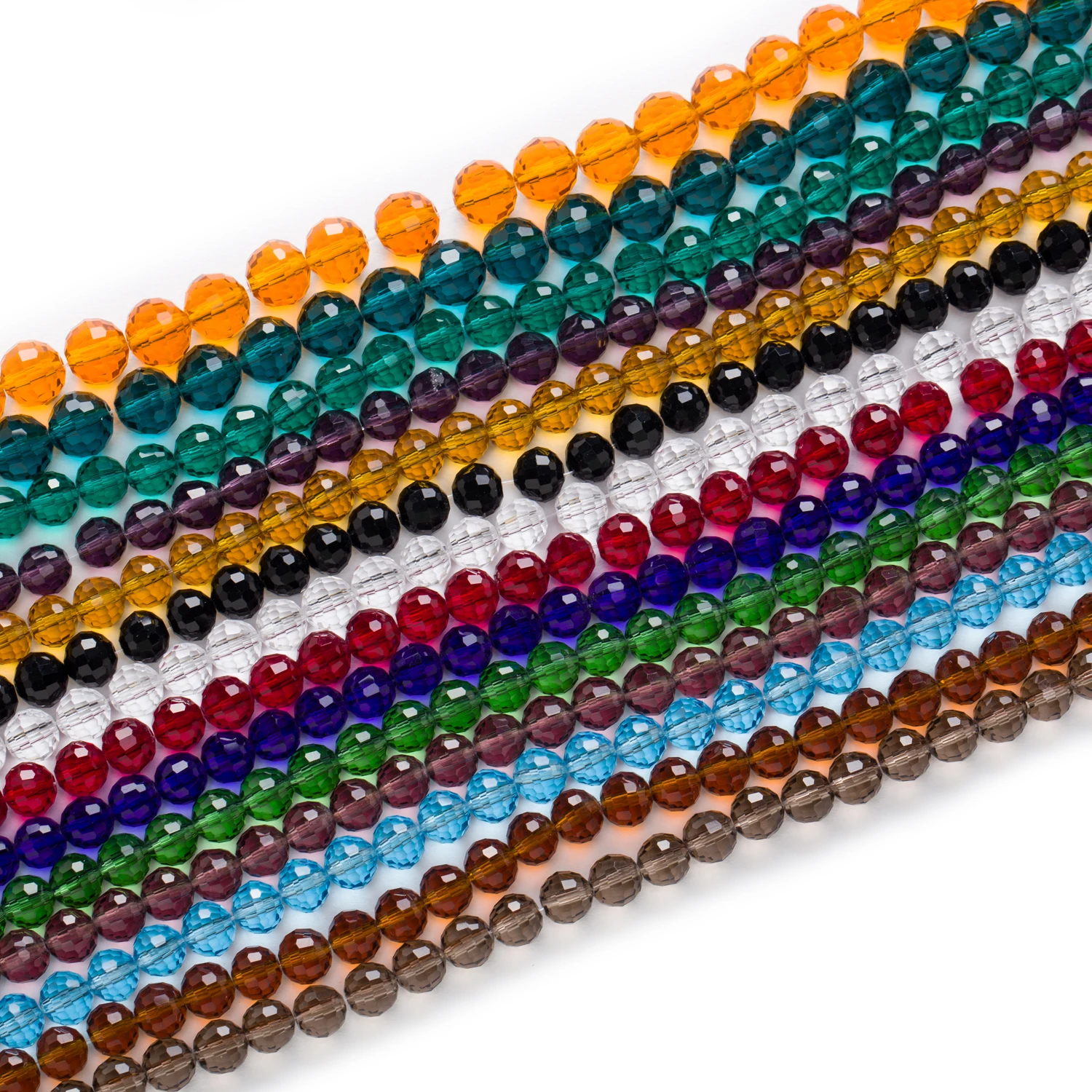 

50 Piece Crystal Glass 96 Cut Faceted Spacer Beads Jewelry Making For Handmade Bracelet Necklaces DIY 6-10mm