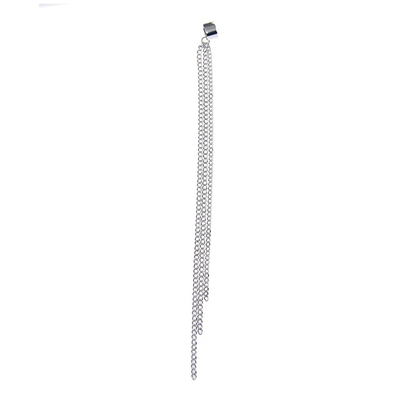 Новинка 2014 модные женские серьги-клипсы с длинной цепочкой одной кисточкой