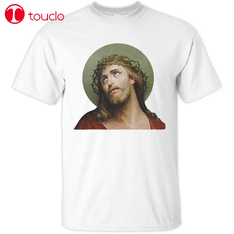 Новинка 2019 короткая футболка с изображением Иисуса Христа все размеры V5 tee100% из