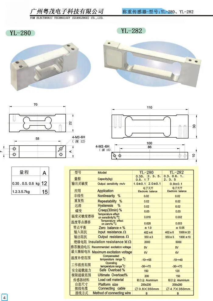 

YL-280-500g Electronic Balance Load Cell