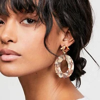 trendy oval acrylic statment dangle earrings for women geometric acrylic acetic acid design drop earring female 2019 jewelry
