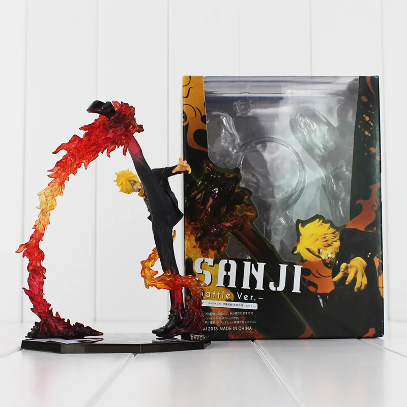 Аниме черная нога Sanji Fire Battle Version фигурка из ПВХ в коробке Коллекционная модель