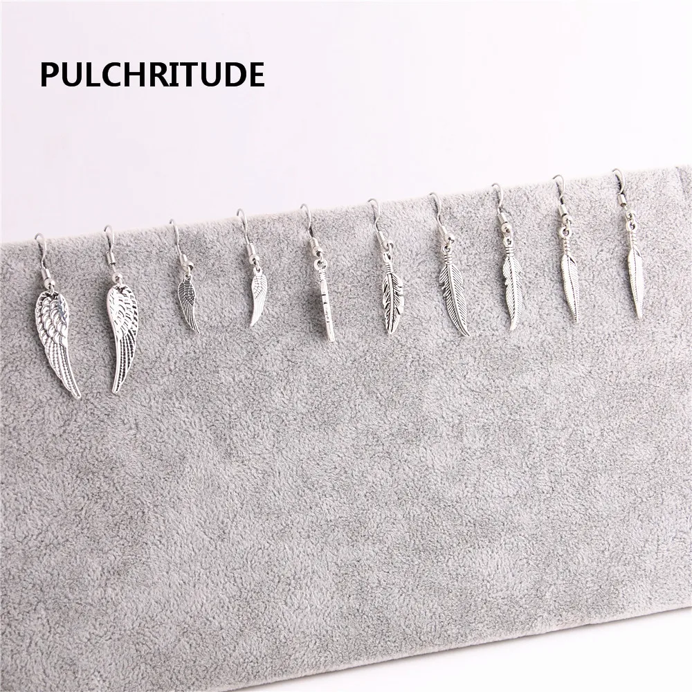 PULCHRITUDE 20 шт./лот металлический сплав Цинковый античный бронзовое перо подвеска в