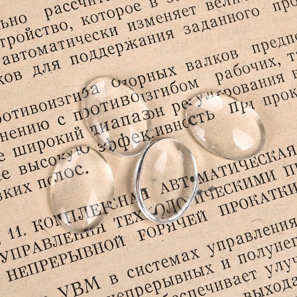 Овальная Плоская задняя прозрачная кабошоны прозрачное стекло для подвесок DIY