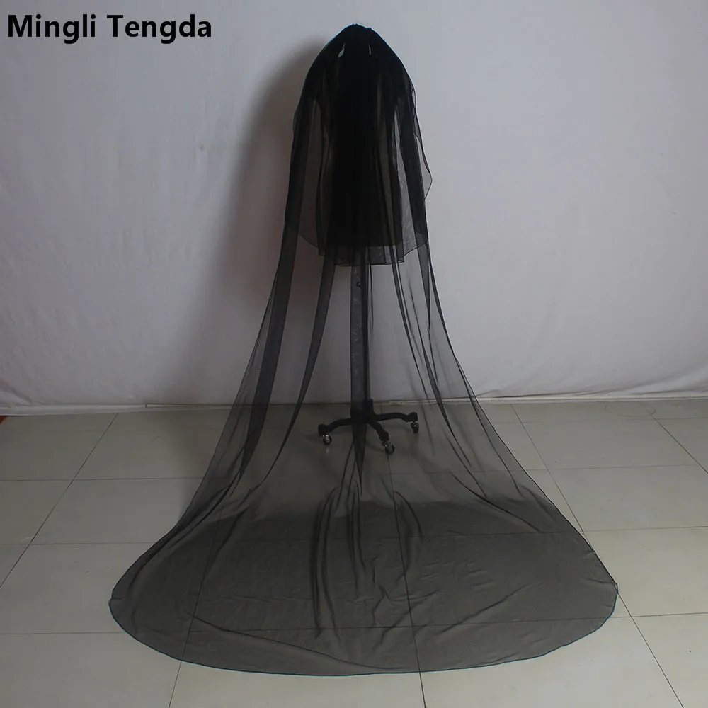 Черная свадебная фата Mingli Tengda длиной 3 м с искусственной фатой для невесты