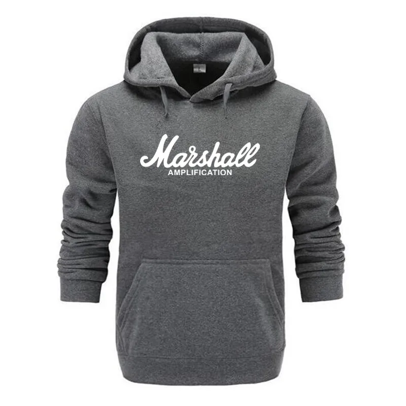 Dark gray Толстовка Marshall, мужская толстовка с усилением, Мужская тонкая толстовка с капюшоном,, зима-осень, хип-хоп бренд, уличная одежда, одноцветная Толстовка - Цвет: Dark gray