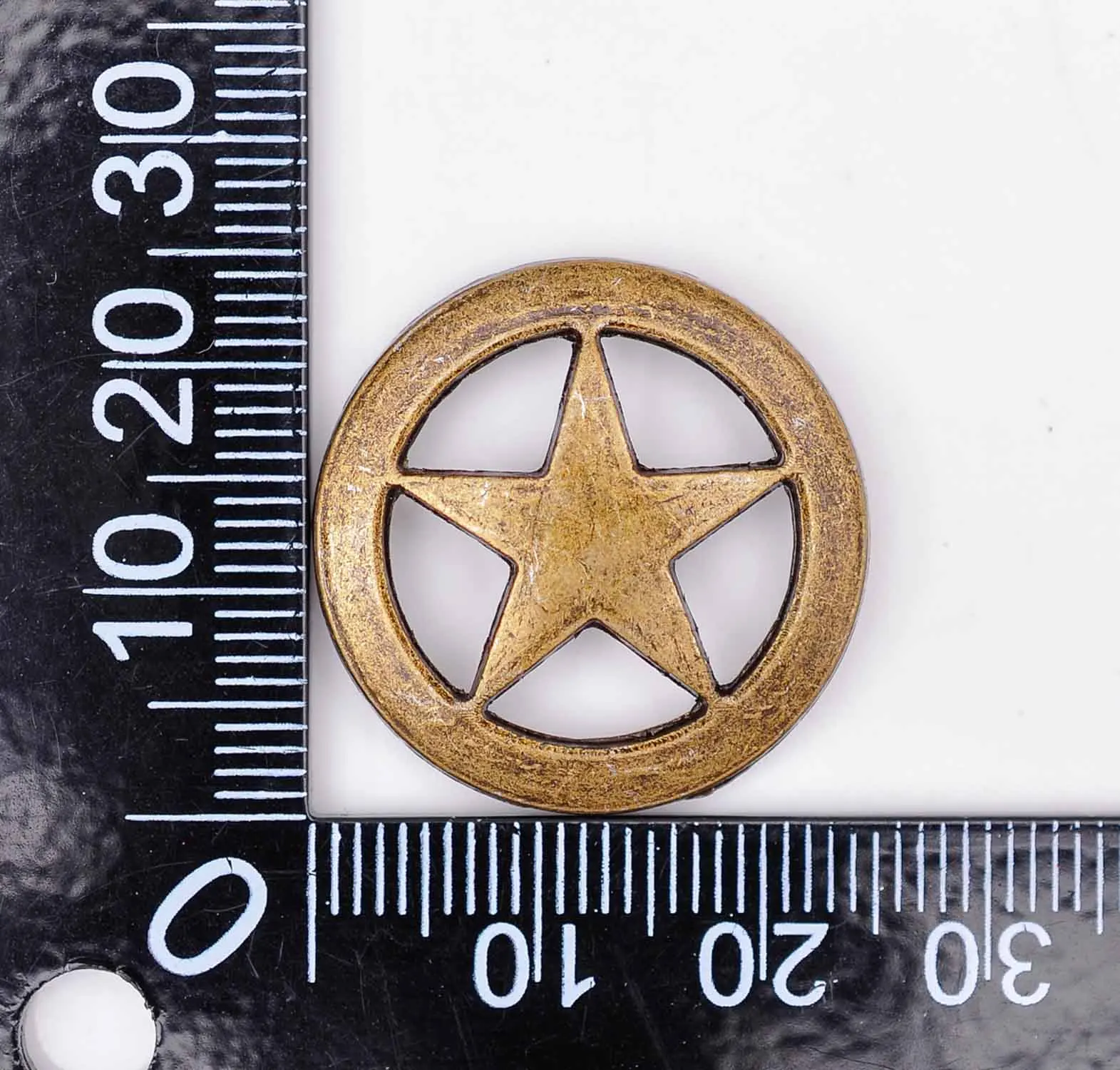 1" Brass Cowboy Texas Star Leathercraft Hatband Belt Handbag Stud Rivet Conchos Button Screwback 20pc