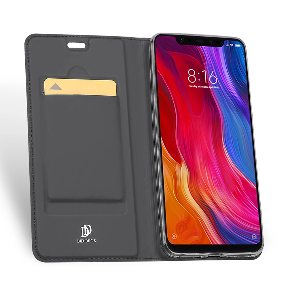 DUX DUCIS Xiaomi Mi 8 Case Luxury Leather Flip for SE Coque Wallet Cover Xiomi Mi8 Funda Original | Мобильные телефоны и