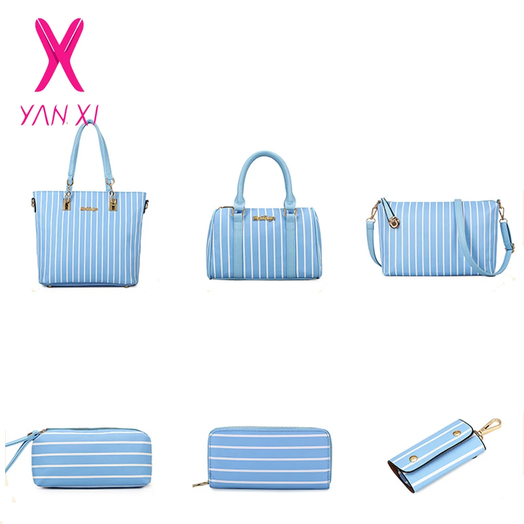 YANXI брендовые новые сумки роскошная женская большая сумка в полоску из