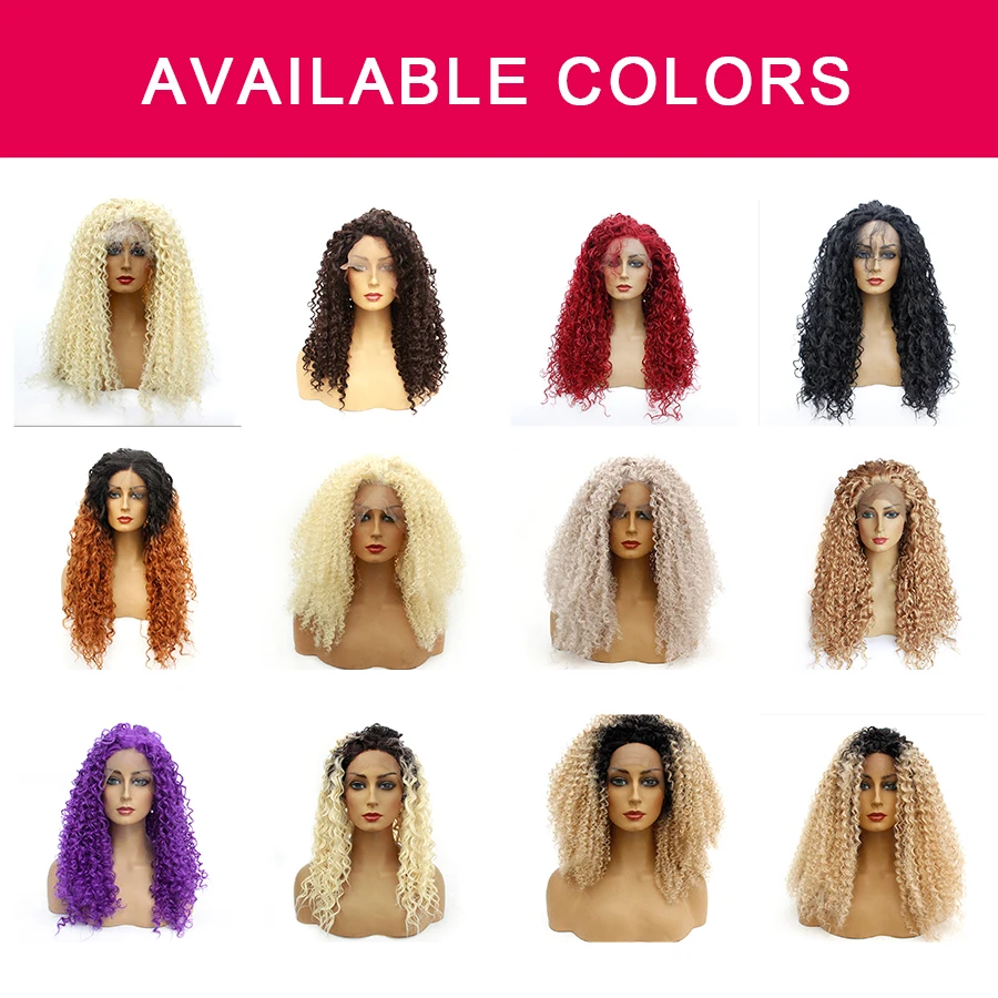 Синтетические парики на кружеве для женщин длинные кудрявые мягкие Омбре парик с