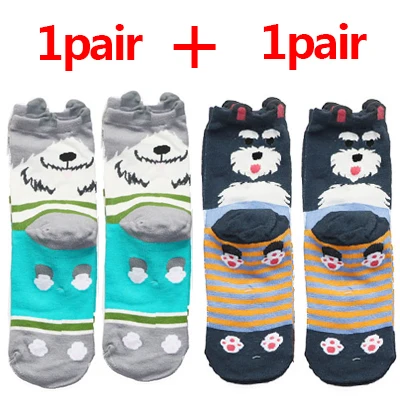2pair 1/2/3pairs Cute Animal Socks for Women Men 3D Ears Dog Socks with Print Art Socks Winter Autumn Kawaii Socks Warm Sokken Meias - Цвет: 2pair