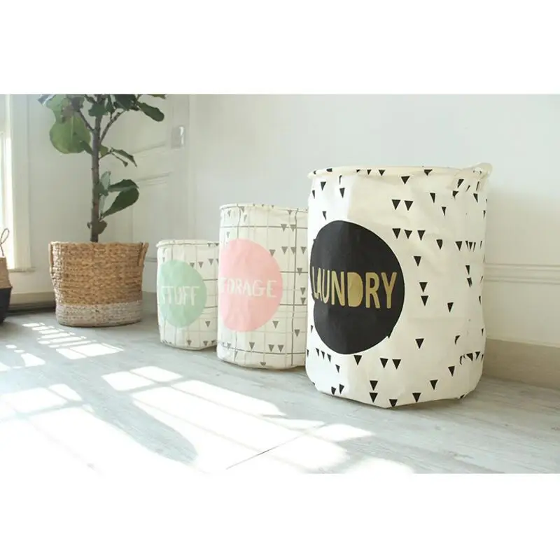New Simple Design Laundry Hamper Bag Clothes Storage Baskets Home Barrel Bags Kids Toy Basket AU640 | Дом и сад
