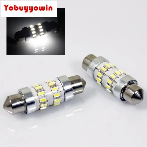 

Суперъяркие белые светодиодные лампы на 360 градусов 24-SMD-3014 42 мм 211-2 212-2 214-2 578 579 Festoon для освесветильник салона автомобиля