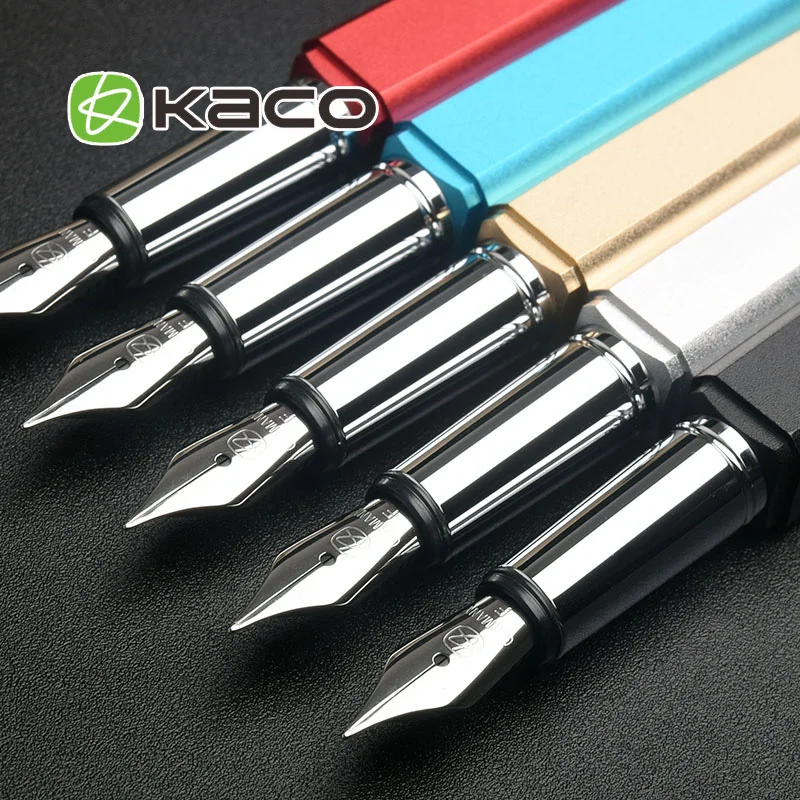KACO квадратная серия Роскошная синяя и Серебряная ручка с зажимом перьевая 0 5 мм