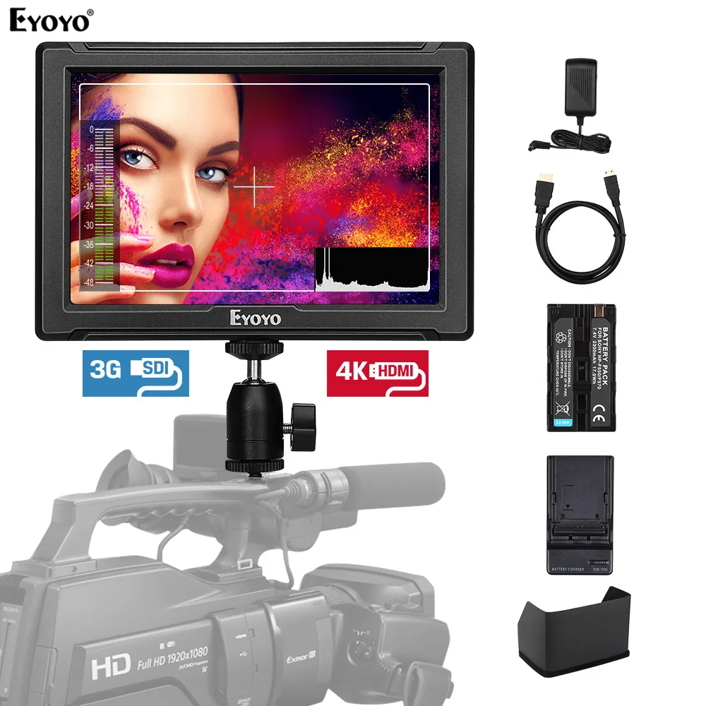 Eyoyo E7S PRO 7 дюймов DSLR на камера полевой монитор ips Full HD 1920x1200 3g SDI 4K HDMI для sony Canon Nikon