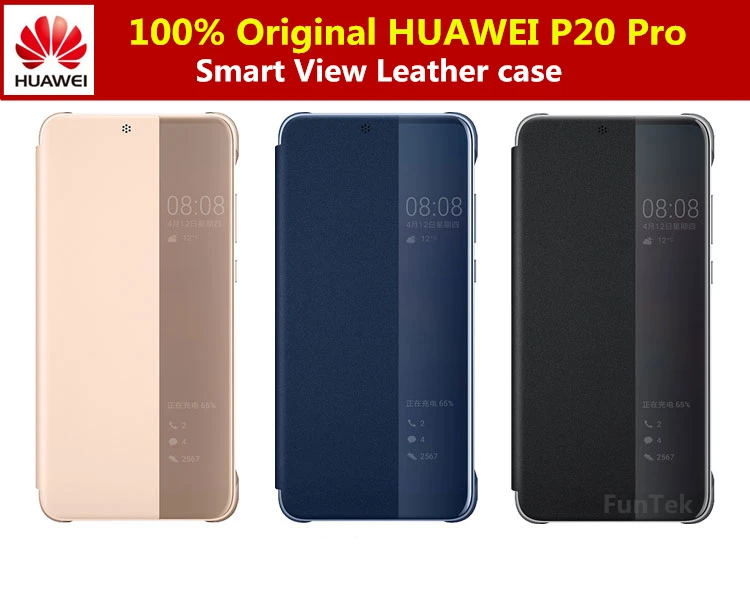 Чехол для HUAWEI P20 Pro с откидной крышкой и удобным окном просмотра кожаный чехол